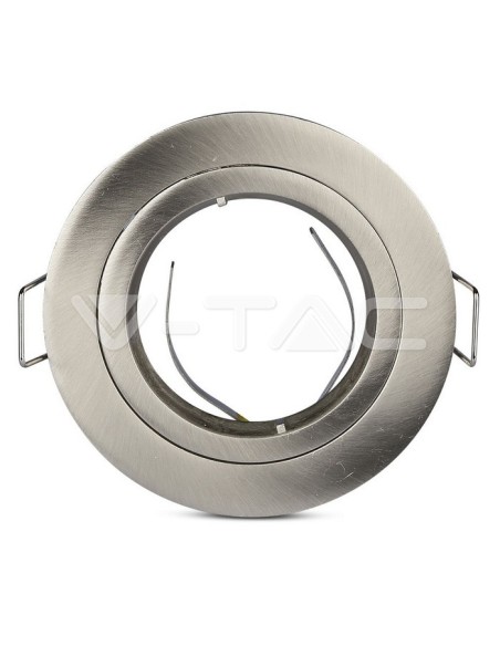 V-TAC VT-774 3643 Round Recessed LED Spotlight GU10 Satin Nickel Colour
