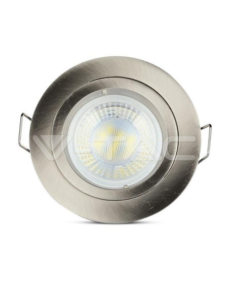 V-TAC VT-774 3643 Runder LED-Einbaustrahler GU10 Farbe Nickel matt