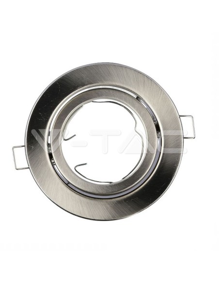 V-TAC VT-7227 3470 ronde verstelbare inbouw LED Spotlight GU10 Satijn Nikkel Kleur
