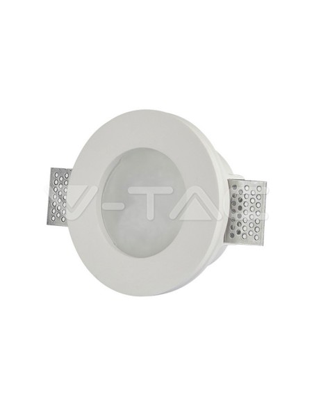 V-TAC VT-801 3692 Round Recessed LED Spotlight GU10 White Plaster Body with Satin Cover