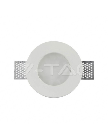 V-TAC VT-801 3692 Runder LED-Einbaustrahler GU10 Weißer Gipskörper mit satinierter Abdeckung