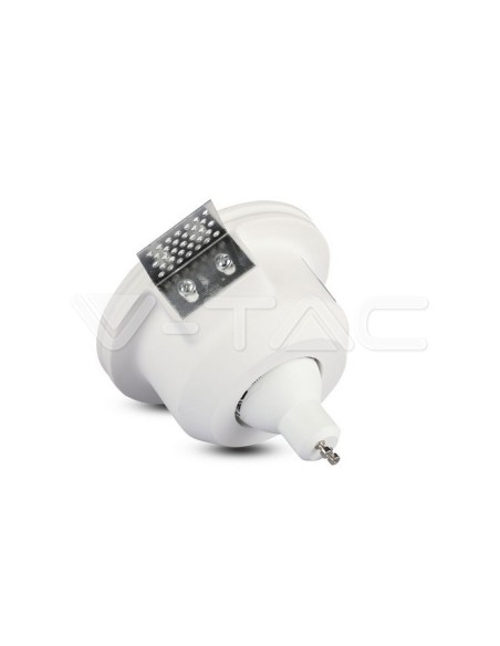 V-TAC VT-801 3692 Round Recessed LED Spotlight GU10 White Plaster Body with Satin Cover