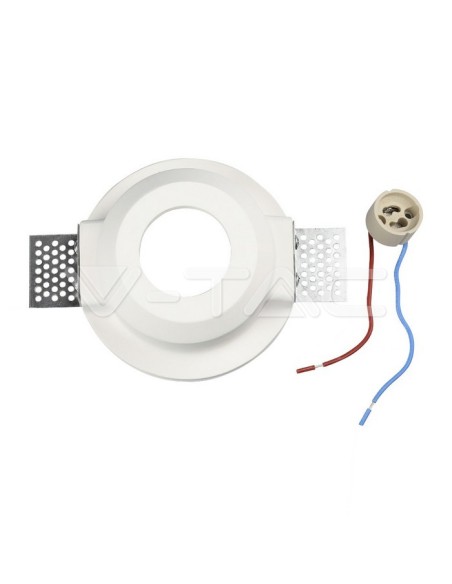 V-TAC VT-801 3692 Runder LED-Einbaustrahler GU10 Weißer Gipskörper mit satinierter Abdeckung
