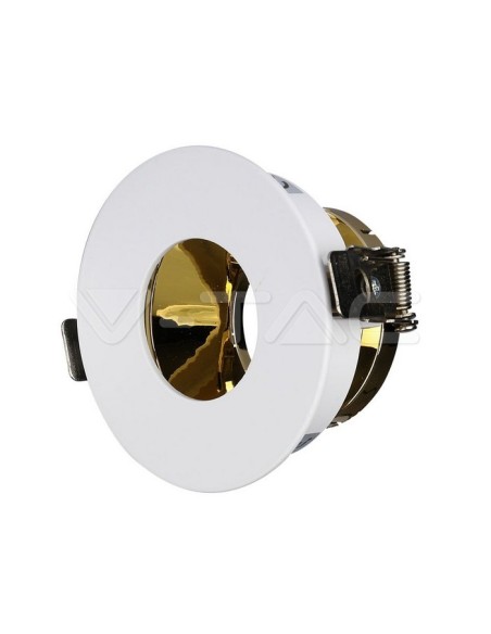 V-TAC VT-873 3158 Runder GU10 verstellbarer LED-Einbaustrahler Weiß mit goldener Innenseite