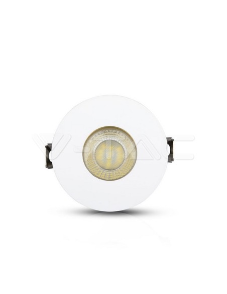 V-TAC VT-873 3158 Runder GU10 verstellbarer LED-Einbaustrahler Weiß mit goldener Innenseite