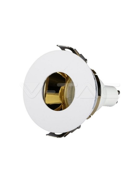 V-TAC VT-873 3158 Runder GU10 verstellbarer LED-Einbaustrahler Weiß mit goldener Innenseite