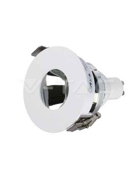 V-TAC VT-873 3160 Runder GU10 verstellbarer LED-Einbaustrahler Weiß mit Chrom Finish