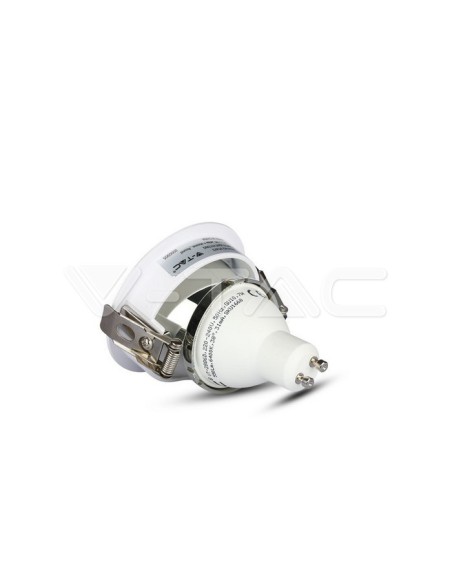 V-TAC VT-873 3160 Runder GU10 verstellbarer LED-Einbaustrahler Weiß mit Chrom Finish