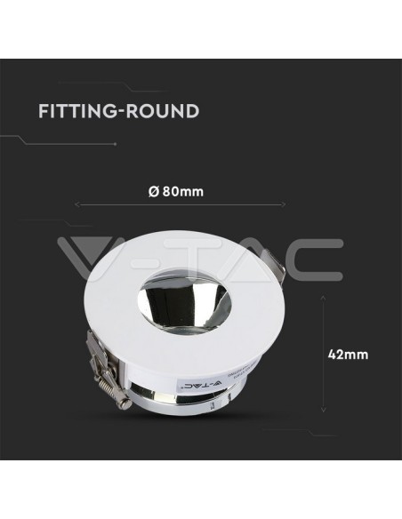 V-TAC VT-873 3160 Foco empotrable redondo GU10 blanco con acabado cromado