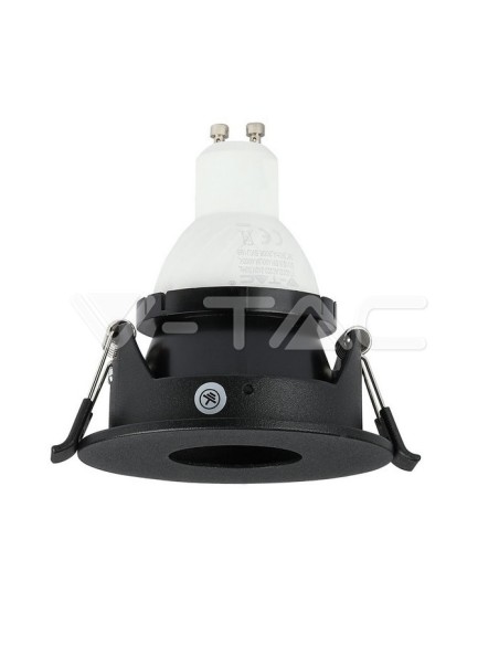 V-TAC VT-873 8595 Ronde GU10 Instelbare LED Inbouwspot Kleur Zwart met Zwarte Behuizing
