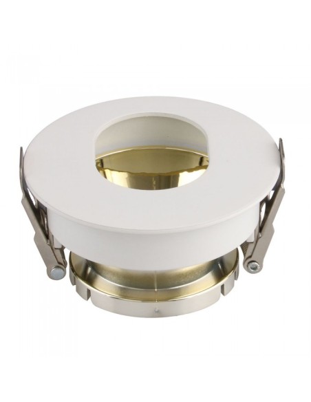 V-TAC VT-874 3162 Spot à LED encastré rond et réglable avec trou ovale GU10 blanc avec intérieur or