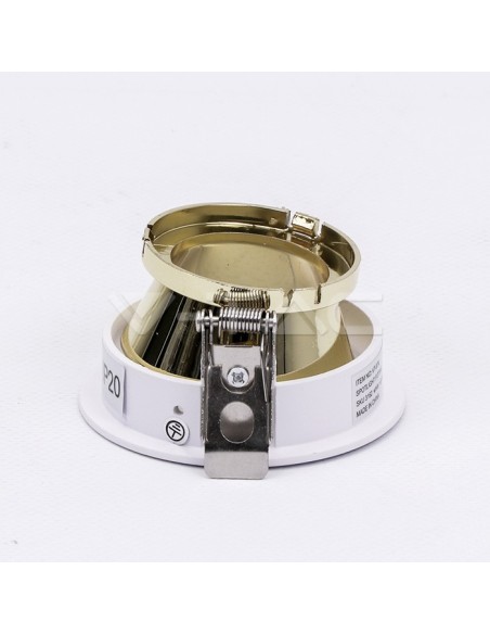 V-TAC VT-874 3162 Ronde Regelbare Inbouw LED Spotlight met Ovaal Gat GU10 Wit met Gouden Binnenkant
