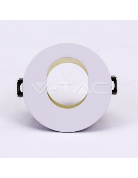 V-TAC VT-874 3162 Spot à LED encastré rond et réglable avec trou ovale GU10 blanc avec intérieur or