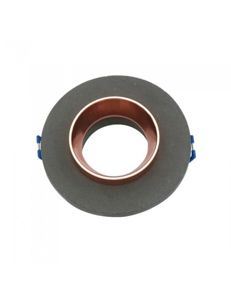 V-TAC VT-862 3124 Spot encastré rond à LED GU10 Corps en béton gris et intérieur en métal or rose