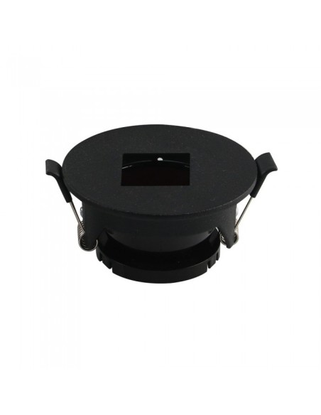 V-TAC VT-883 8598 Round Recessed LED Spotlight Holder with Square Hole GU10 Black Colour with Black Interior