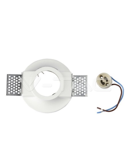 V-TAC VT-859 3697 Runder LED-Einbaustrahler GU10 Gipskörper Weiß