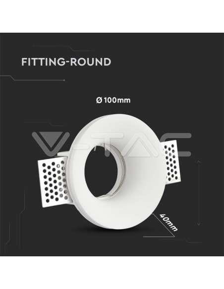 V-TAC VT-859 3697 Ronde LED Inbouwspot GU10 Gipskorf Wit