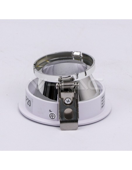 V-TAC VT-874 3164 Round Adjustable Recessed LED Spotlight with Oval Hole GU10 White Colour with Chrome Finish