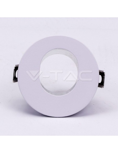 V-TAC VT-874 3164 Foco LED redondo ajustable con agujero ovalado GU10 Color blanco con acabado cromado