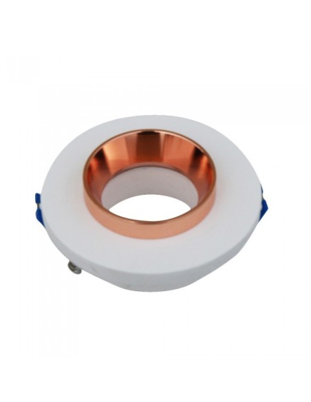 V-TAC VT-862 3123 Ronde LED Inbouwspot GU10 Wit Gips Body en Roségoud Metaal Binnenkant