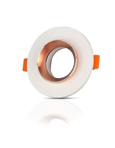 V-TAC VT-862 3123 Foco LED redondo empotrable GU10 Cuerpo de yeso blanco e interior de metal dorado