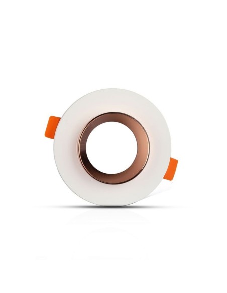 V-TAC VT-862 3123 Runder LED-Einbaustrahler GU10 mit weißem Gipsgehäuse und roségoldenem Metallgehäuse