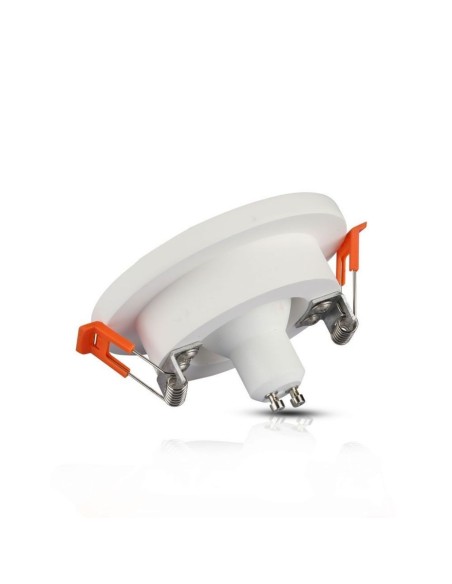V-TAC VT-862 3123 Runder LED-Einbaustrahler GU10 mit weißem Gipsgehäuse und roségoldenem Metallgehäuse