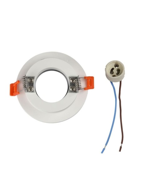 V-TAC VT-862 3123 Round Recessed LED Spotlight GU10 White Plaster Body and Rose Gold Metal Interior