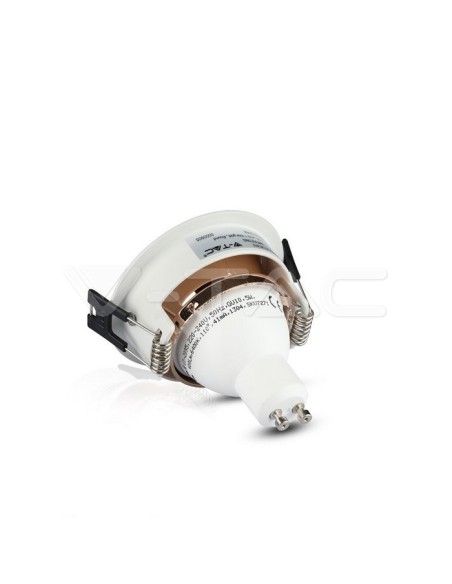 V-TAC VT-872 3155 Runder verstellbarer LED-Einbaustrahler GU10 weiß mit roségoldener Innenseite