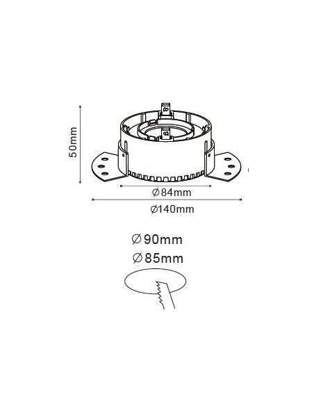 V-TAC VT-889 8879 Spot encastré rond à LED GU10 Couleur blanc et chrome