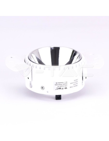 V-TAC VT-889 8879 Runder LED-Einbaustrahler GU10 Farbe Weiß und Chrom