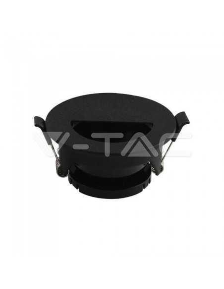 V-TAC VT-884 8608 Runder LED-Einbaustrahler mit GU10-Halbkreisloch Farbe Schwarz mit schwarzer Innenseite