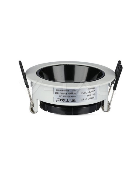 V-TAC VT-872 3153 Round Adjustable Recessed LED Spotlight GU10 White with Black Housing