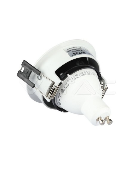 V-TAC VT-872 3153 Round Adjustable Recessed LED Spotlight GU10 White with Black Housing