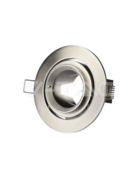 V-TAC VT-700 3690 Verstelbare Ronde LED Inbouwspot GU10 Satijn Nikkel Kleur
