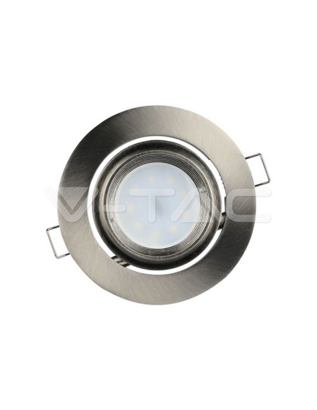 V-TAC VT-700 3690 Foco empotrable LED redondo ajustable GU10 Color níquel satinado