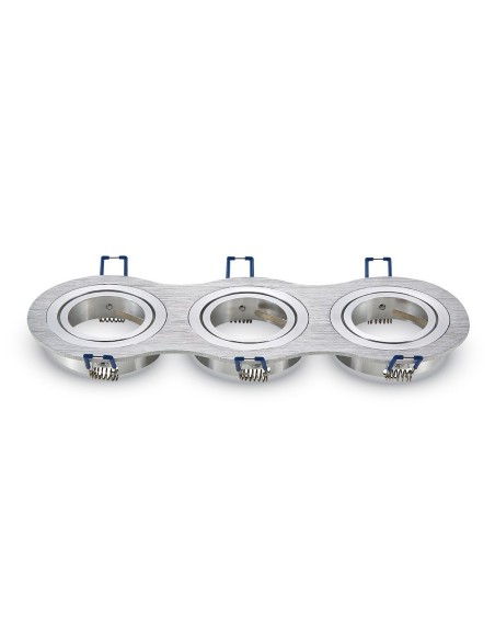 V-TAC VT-784 3604 Gebürstetes Aluminium 3xGU10 Runder einstellbarer LED-Einbaustrahler