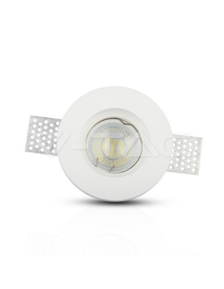 V-TAC VT-771 3652 Foco LED redondo empotrado GU10 Cuerpo de Yeso Blanco