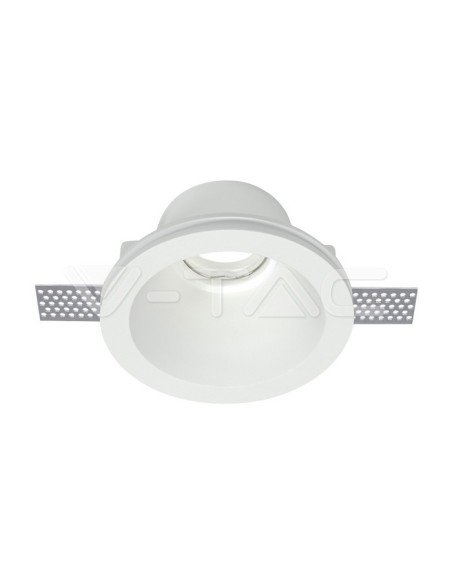 V-TAC VT-773 3654 Spot encastré rond à LED GU10 corps plâtre blanc
