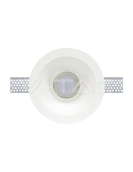 V-TAC VT-773 3654 Runder LED-Einbaustrahler GU10 Gipskörper Weiß
