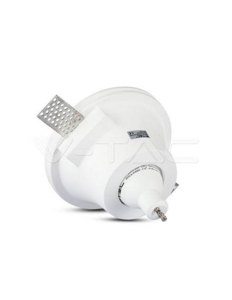 V-TAC VT-773 3654 Spot encastré rond à LED GU10 corps plâtre blanc