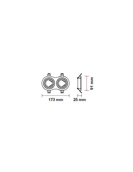 V-TAC VT-783 3602 Spot rond encastré réglable à LED 2xGU10 Aluminium brossé