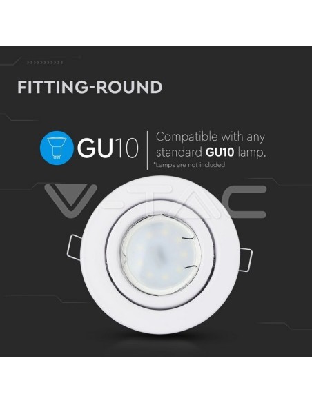 V-TAC VT-7227 3469 LED Spot rond encastré GU10 Blanc