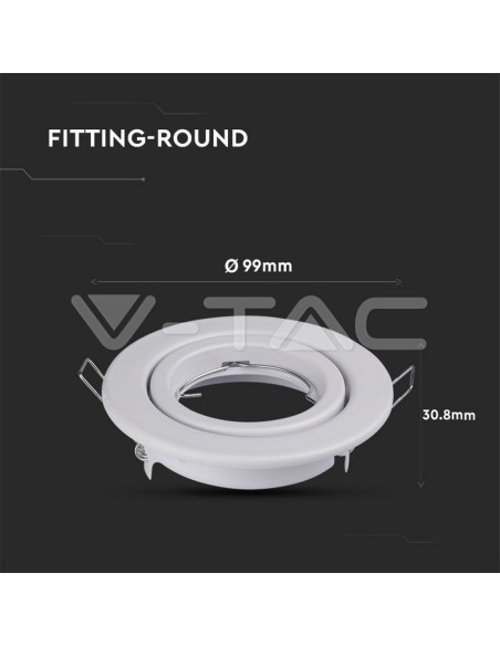 V-TAC VT-7227 3469 LED Inbouwspot rond GU10 Wit
