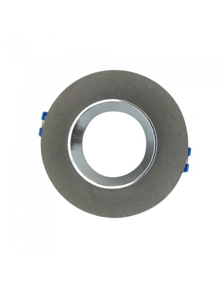 V-TAC VT-862 3128 Foco LED redondo empotrable GU10 Cuerpo de yeso gris e interior de metal cromado