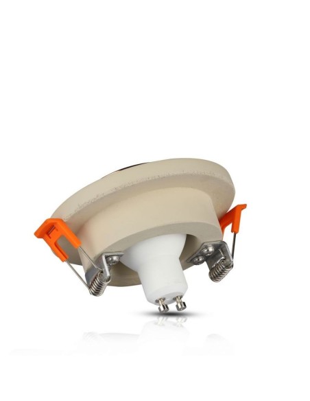 V-TAC VT-862 3125 Round Recessed LED Spotlight Holder GU10 White Concrete Body and Rose Gold Metal Interior