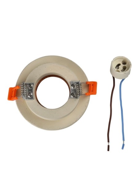 V-TAC VT-862 3125 Runder LED-Einbaustrahler GU10 mit weißem Betongehäuse und roségoldenem Metallgehäuse