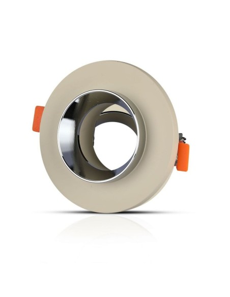 V-TAC VT-862 3126 Round recessed LED spotlight GU10 White Concrete Body and Chrome Metal Interior