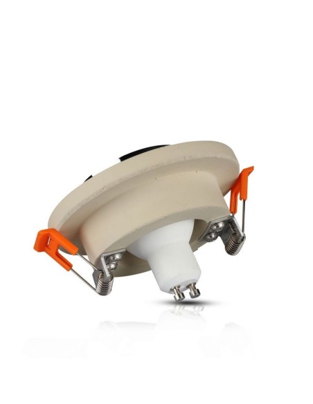 V-TAC VT-862 3126 Runder LED-Einbaustrahler GU10 Weißer Betonkörper und verchromtes Metallinnere