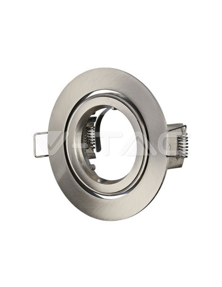 V-TAC VT-775 3646 Runder verstellbarer LED-Einbaustrahler GU10 Farbe Nickel matt